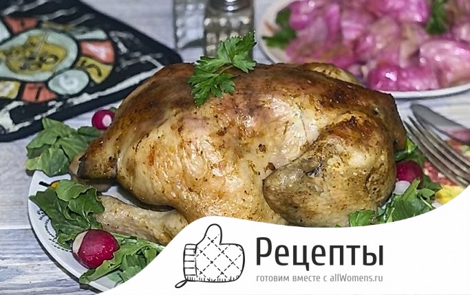 Курица, запеченная в духовке целиком в фольге — рецепты