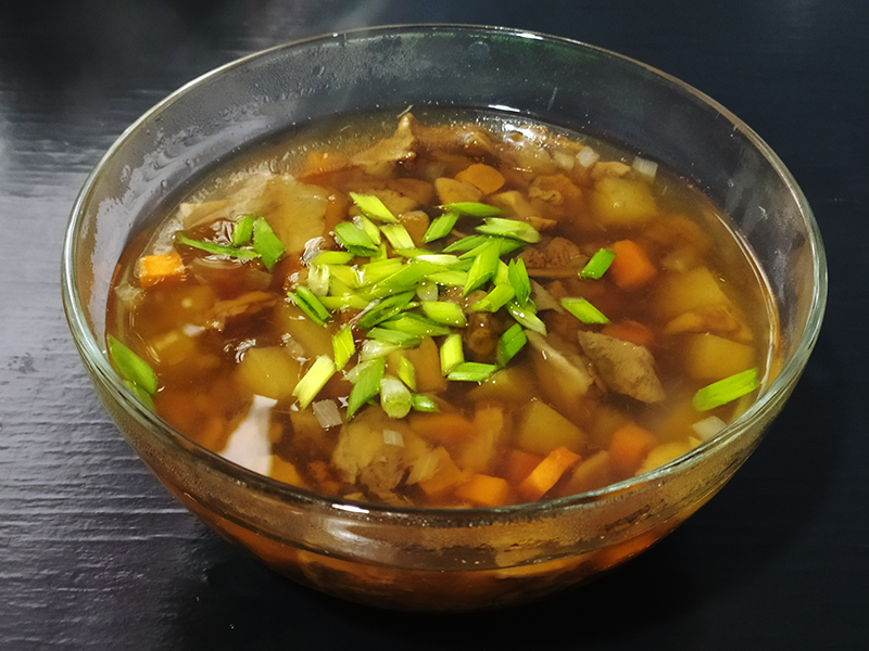 Рецепт: Крем-суп с сушеными грибами